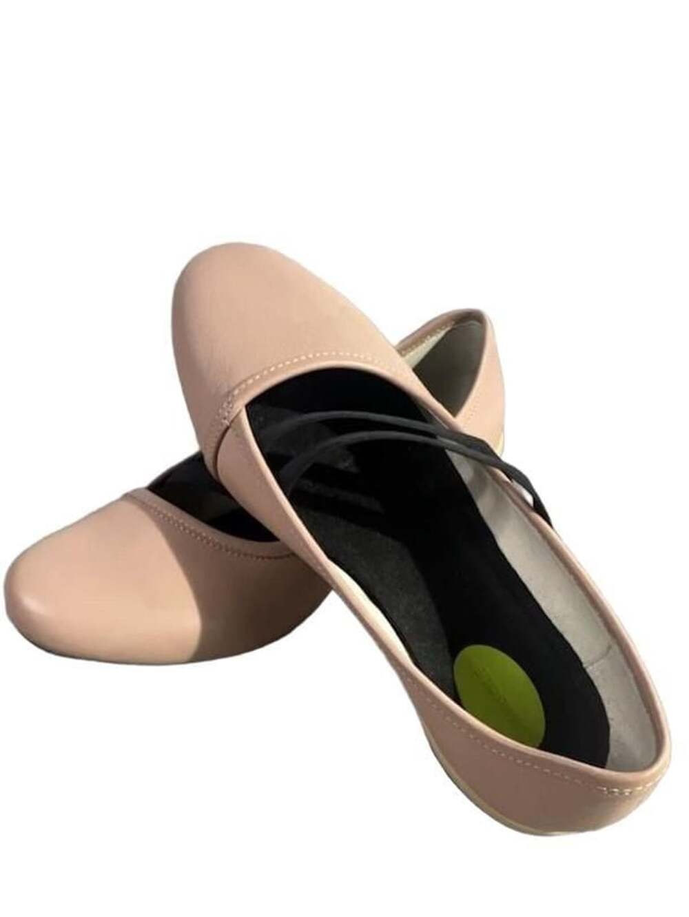 Kuru Ballet Flats Pink Leather Elastic Straps